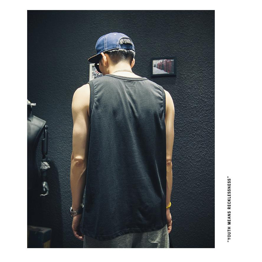 タンクトップ Tシャツ メンズ ノースリーブ 無地 ワンポイント クルー