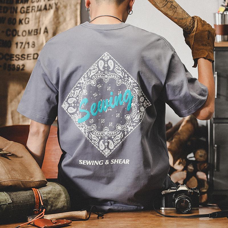 ホームアイホーム tシャツ メンズ 半袖 ペイズリー ティファニー 英