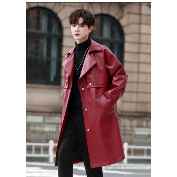 エポカチェスターコート 羊革仕様  秋冬春大活躍お洒落な方へ(^ ^)38サイズ ホームアイホーム チェスターコート 革ジャン メンズ ロング PU