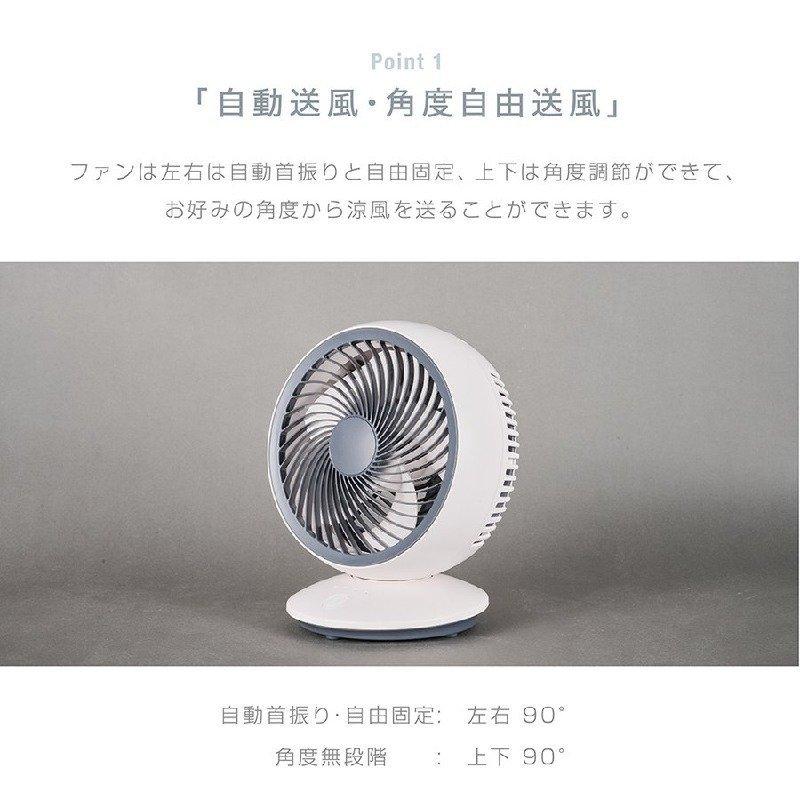 360°首振り サーキュレーター 卓上型 壁掛け型 扇風機 3段階風量調節