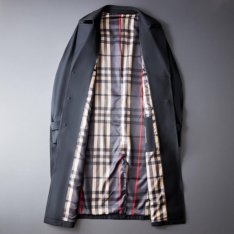 ホームアイホーム ロング ダブルトレンチコートメンズ ビジネス P