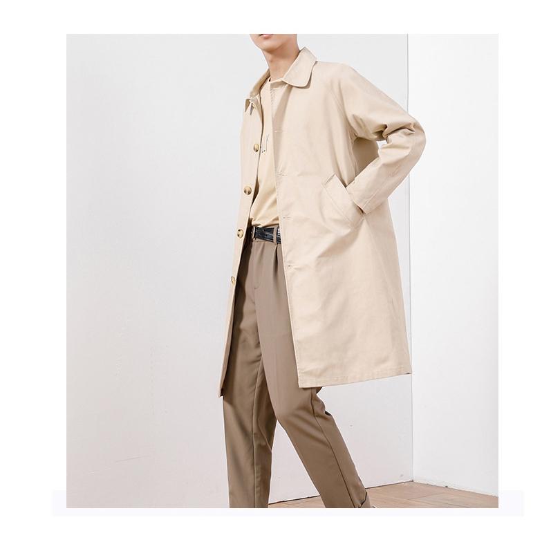 ホームアイホーム メンズ ステンカラーコート 無地 ビジネスコート