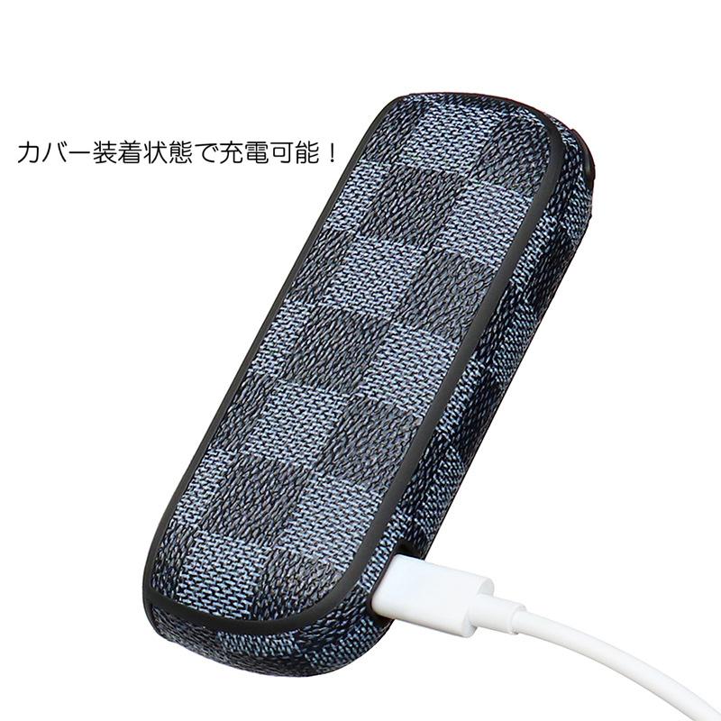 iQOS3 アイコス3 duo 専用 ドアカバー ケース セット チェック柄 PU