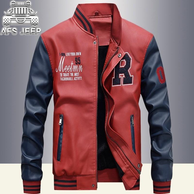 ホームアイホーム メンズ 革ジャン 裏ボア レザージャケット 配色