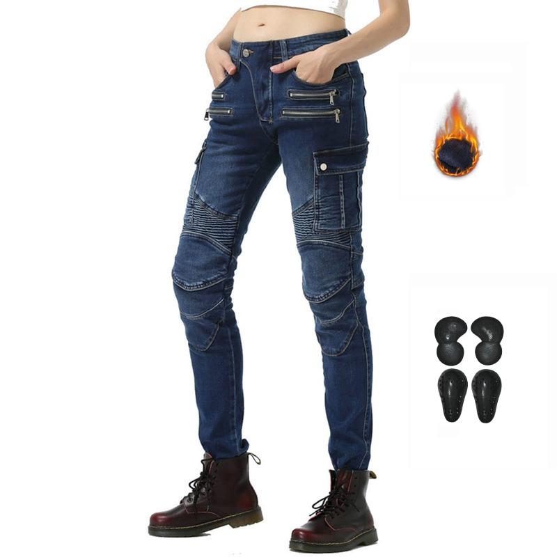 防寒 レディースバイク用パンツ ライディングパンツ 冬服用 裏ボア