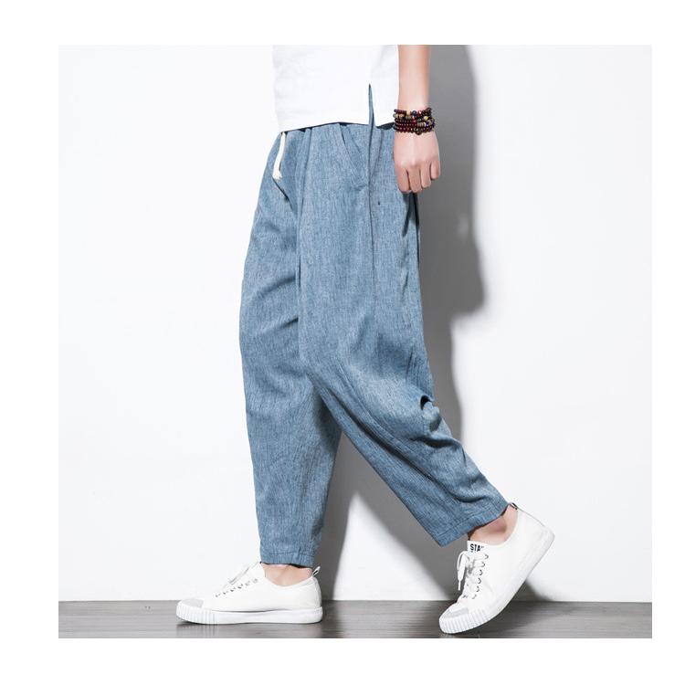 サルエルパンツ メンズアンクルパンツ イージーパンツ ゆったり リラックス リネンパンツ クロップドパンツ 大きい 綿麻 ナチュラル ボトムス 通気性 爽やか 夏 売れ筋がひクリスマスプレゼント