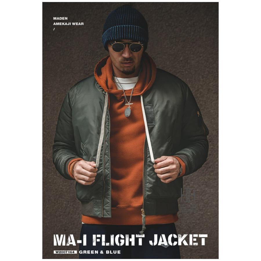 ジャケット MA-1 中綿フライトジャケット メンズ 冬 防寒着 リブ襟 