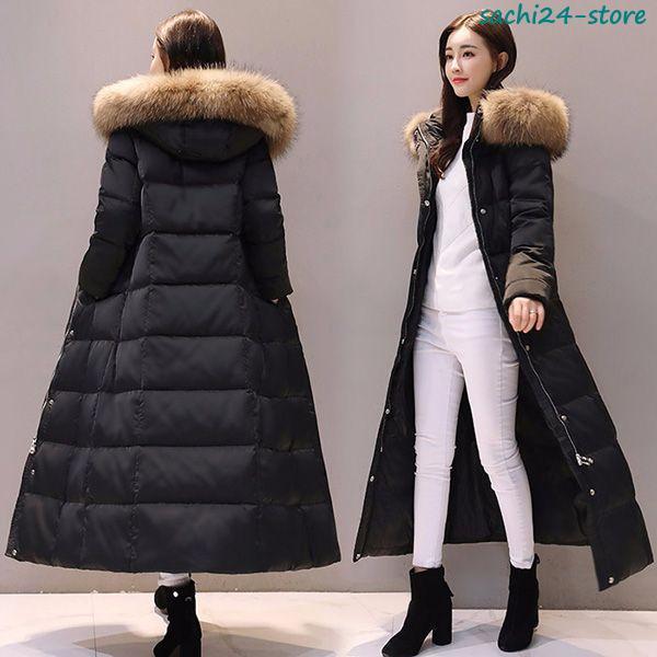 DKNY ダナキャランニューヨーク フードファー脱着 ロングダウンコート