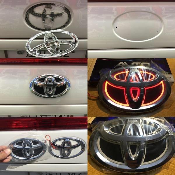 トヨタ（TOYOTA） LEDエンブレム 交換式130mm 立体5Dタイプ M 赤色 