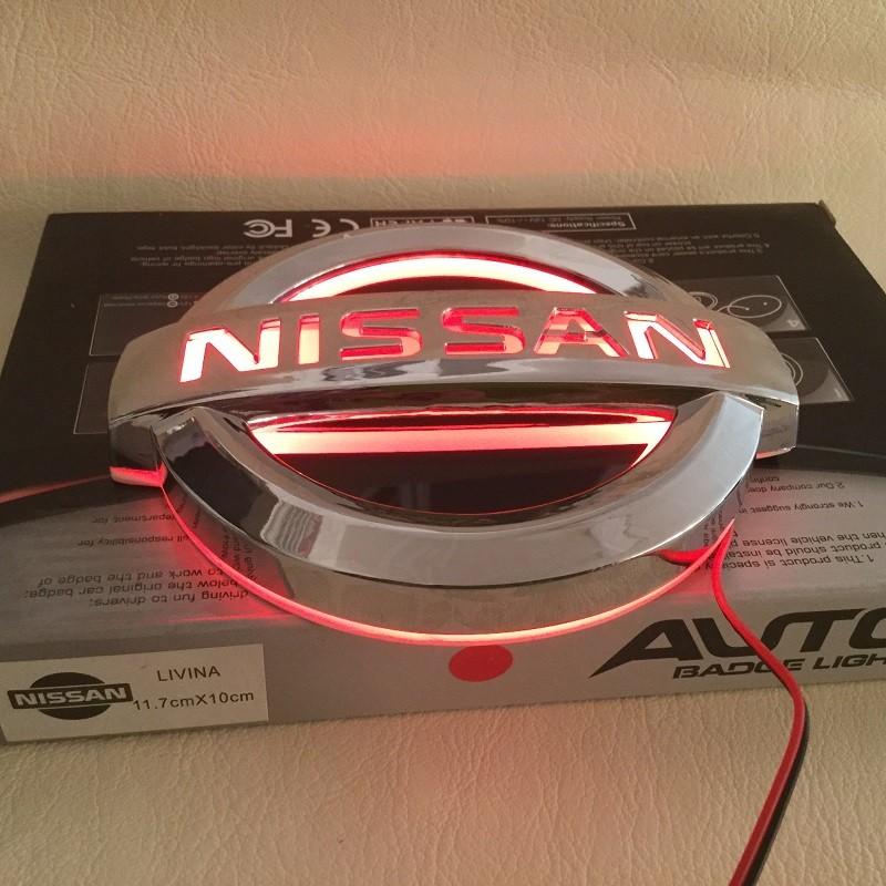 NISSAN車 LEDエンブレム 交換式117mm 立体5Dタイプ 赤色 : Yumeka 