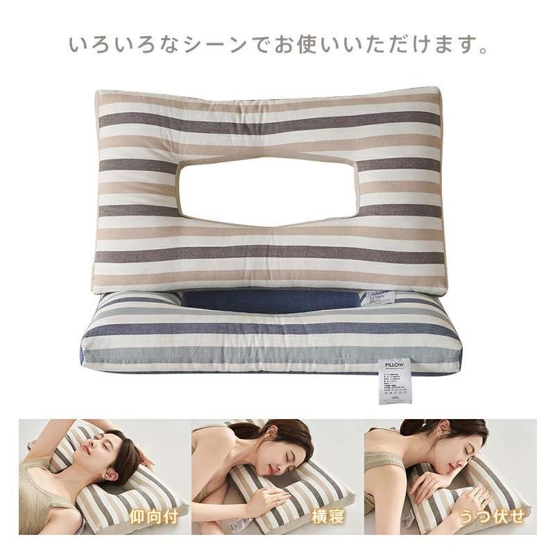 2個入✨枕 ピロー まくら 睡眠まくら 通気用穴あき 寝る人のサポート 低反発 耳まくら 穴あき枕 横向き寝 耳 穴 まくら 耳痛対策 イヤホン