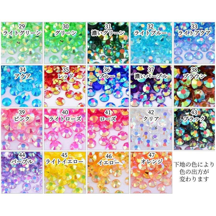 多種類大容量 透明ABストーン オーロラ加工 高分子ストーン ライン  