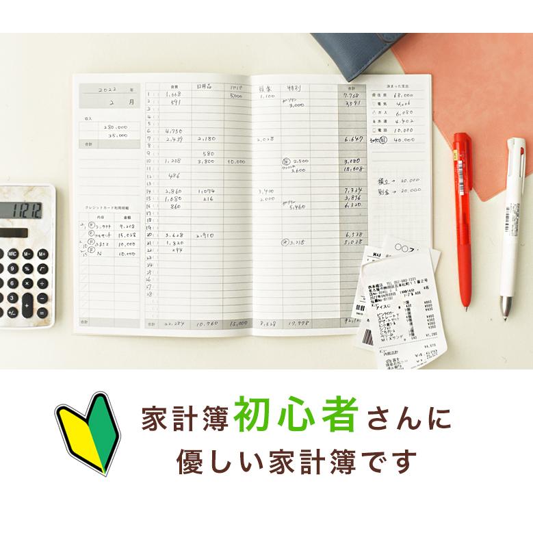 Shinzi Katohデザイン ざっくり家計簿 A5 B6 簡単 ユメキロック フリータイプ 14ヶ月分 ケースセット ユメキロック｜yumekirock｜02