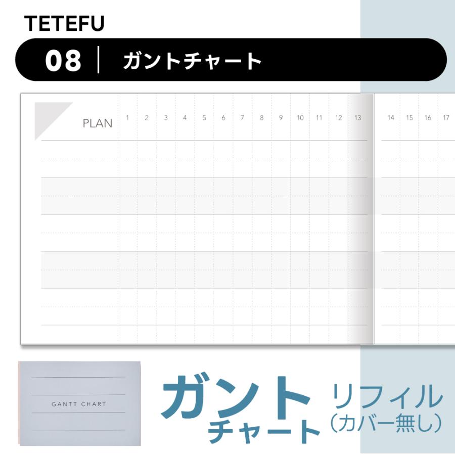 TETEFU ガントチャート リフィル 日付フリー 単品 テテフ : 手帳・雑貨