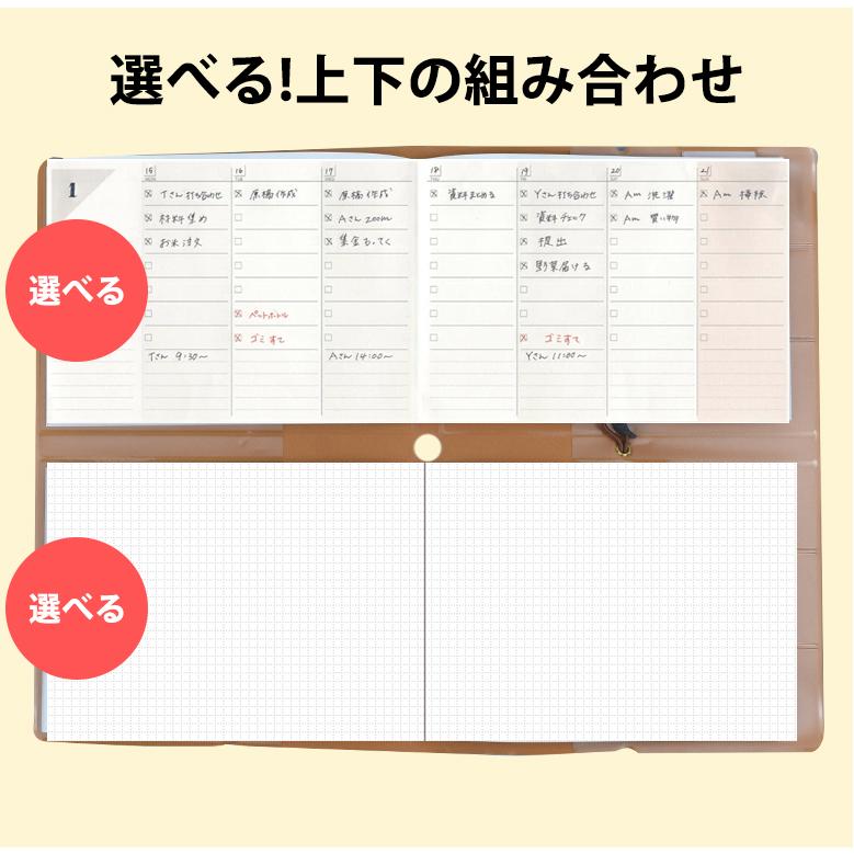 折りたためる手帳 TETEFU フリーセット 月間 週間 ToDo ガントチャート
