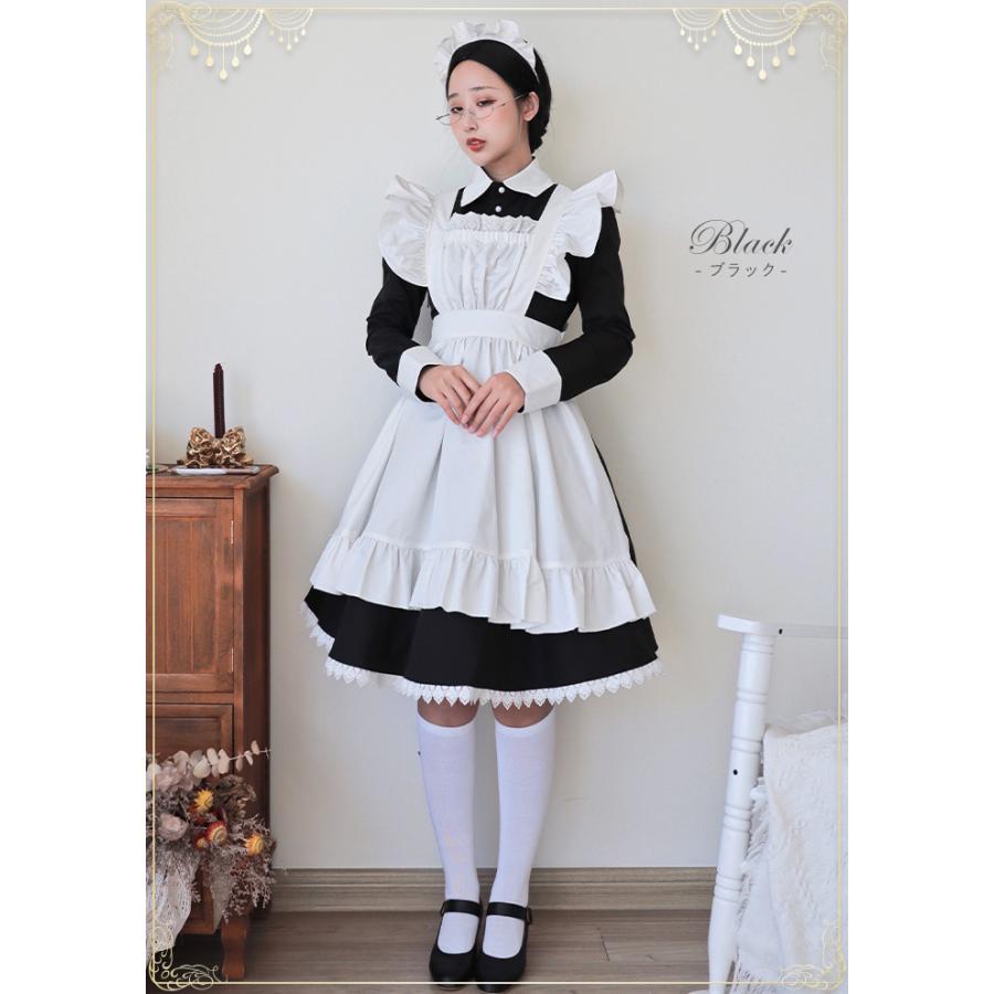 メイド服 コスプレ 衣装 ピンク ブルー ブラック 膝丈 ロング 長袖 クラシカル ハロウィン メイド コスチューム 可愛い ワンピース 文化祭 洋館 メイド Ltl003 夢line 通販 Yahoo ショッピング