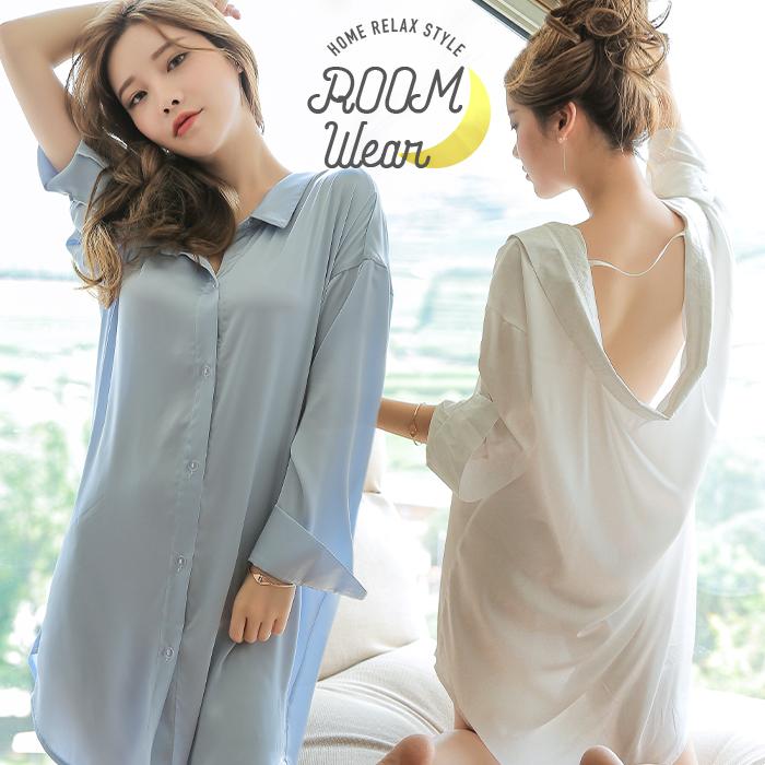 シャツルームウェア パジャマ 前開き レディース ルームウェア 冬 春 秋 夏 シャツワンピース 部屋着 パジャマ Os 夢line 通販 Yahoo ショッピング