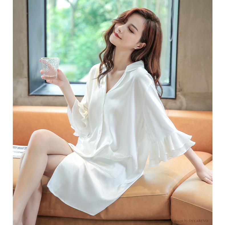 市場 接触冷感 ルームウェア リラックス 部屋着 シンプル ワンピース パジャマ 半袖 無地 寝間着 レディース ナイトウエア