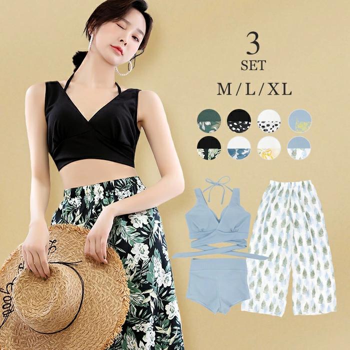水着 レディース ビキニ バンドゥ 3点セット 体型カバー ショートパンツ タンキニ グリーン Viki036 夢line 通販 Yahoo ショッピング
