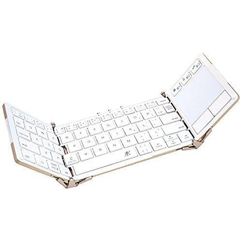 65%OFF【送料無料】 浅沼商会 3E-BKY5-WH 3E タッチパッド付Bluetooth Keyboard Touch+ 3つ折りタイプ ホワイト ケース キーボード
