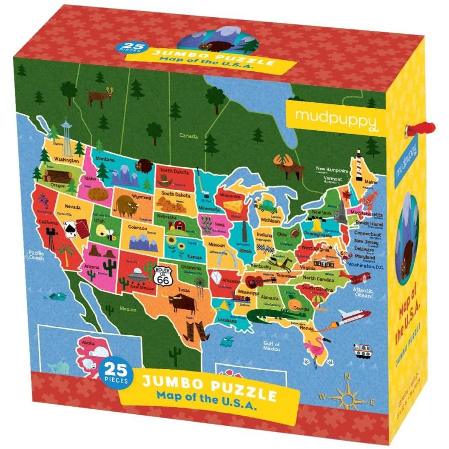 海外のジグソーパズル 子供向け 巨大なジャンボピース Mudpuppy Map Of The U S A Jumbo Puzzle 25ピース 対象年齢 2歳以上 宅急便 サイズ80 ゆめみる絵本 ヤフー店 通販 Yahoo ショッピング