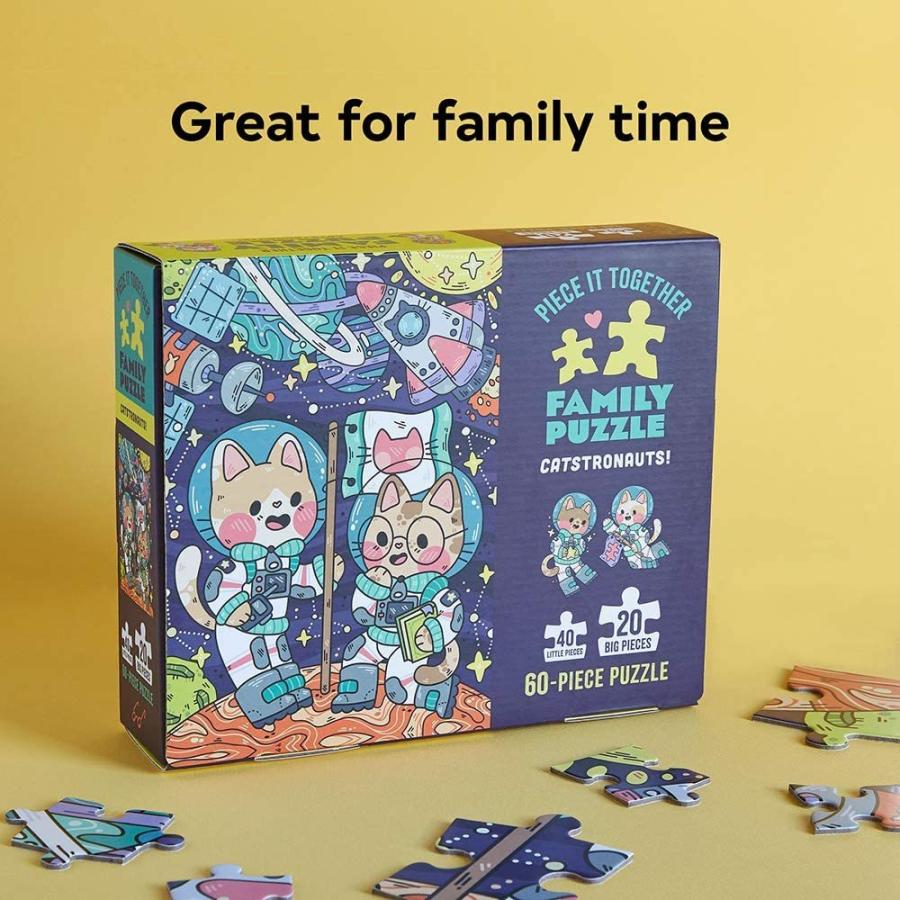 海外のジグソーパズル 家族で楽しむ 40ピースと大きなピース ダブル仕様 Piece It Together Family Puzzle Catstronauts 宅急便 サイズ80 ゆめみる絵本 ヤフー店 通販 Yahoo ショッピング
