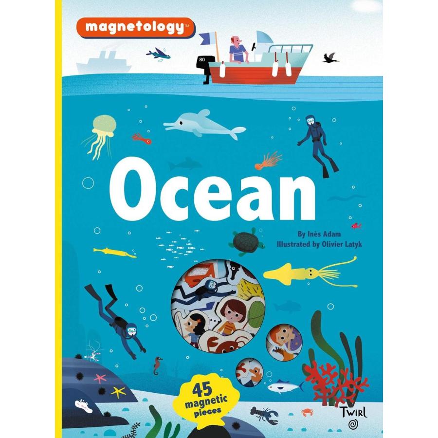 【英語のしかけ絵本】Ocean Magnetology CHRONICLE BOOKS 生き物の豊かな海をマグネットで遊ぼう オーシャン 海洋 対象年齢:5-6歳【宅急便：サイズ80】｜yumemiru-ehon