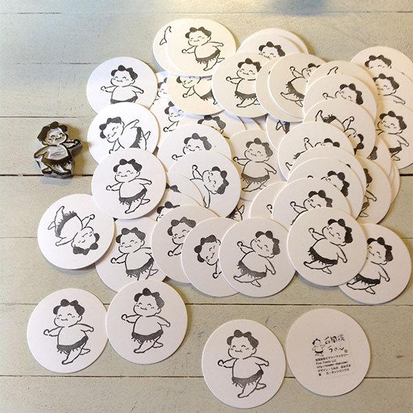 お相撲ちゃん 紙コースター ５枚１組　直径９cm　厚さ1.0mm　相撲グッズ | 