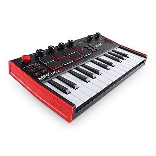 AKAI Professional 25鍵盤 MIDIキーボードコントローラー スピーカー搭載 豊富な内蔵音源付属 MPC スタイルドラムパッド MP