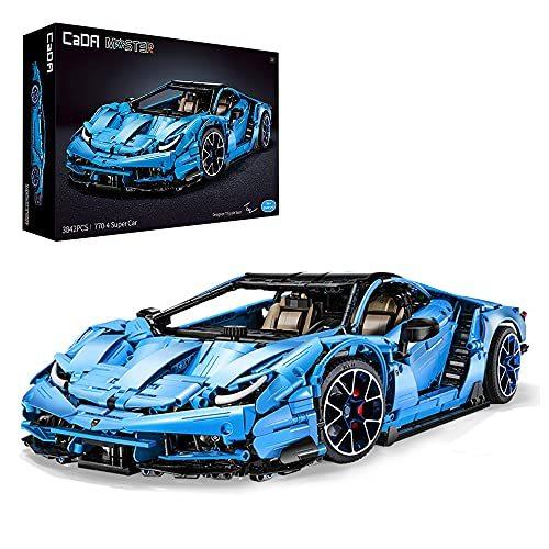 CaDA ブロックキット スポーツカー 3，842ピース 最長辺59cm ハイメカニクス ブルー
