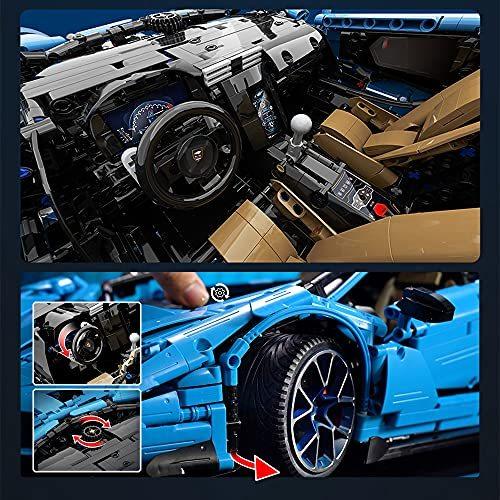 CaDA ブロックキット スポーツカー 3，842ピース 最長辺59cm ハイメカニクス ブルー スポーツカー