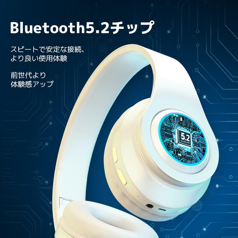 ワイヤレスヘッドホン ヘッドセット 新生活 応援 通話機能 Bluetooth5.2 折畳み式 有線 無線 3way ノイズキャンセリング 長時間再生 HiFi音質｜yumenomori｜09