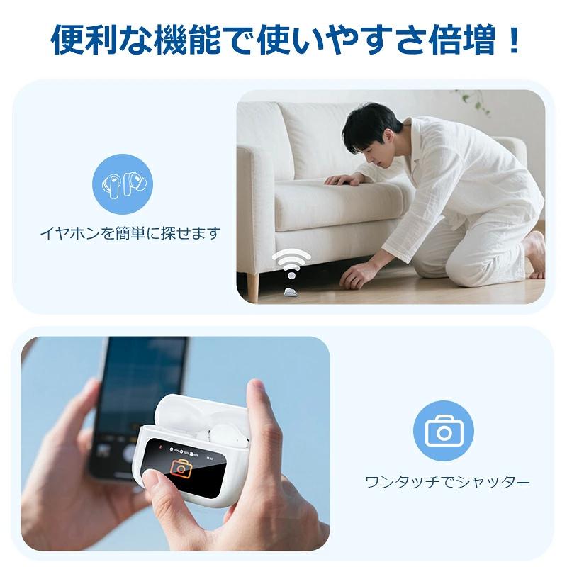 ポイント還元後2384円！ワイヤレスイヤホン ANC対応 ENC通話 液晶付き