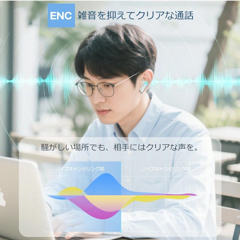 ポイント還元後2384円！ワイヤレスイヤホン ANC対応 ENC通話 液晶付き