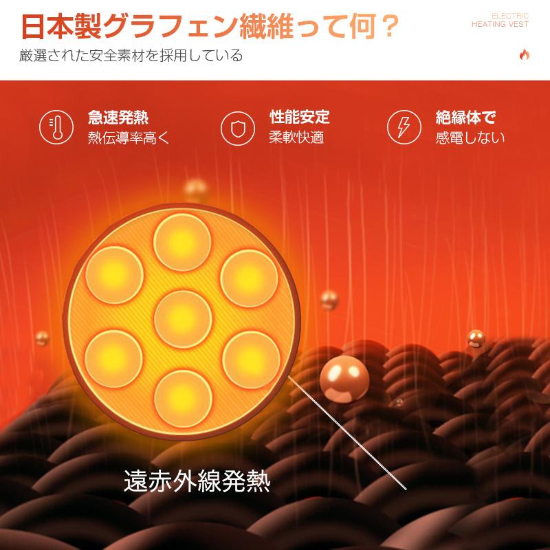 電熱ベスト モバイルバッテリー付き 11箇所発熱 新生活 応援 USB給電式