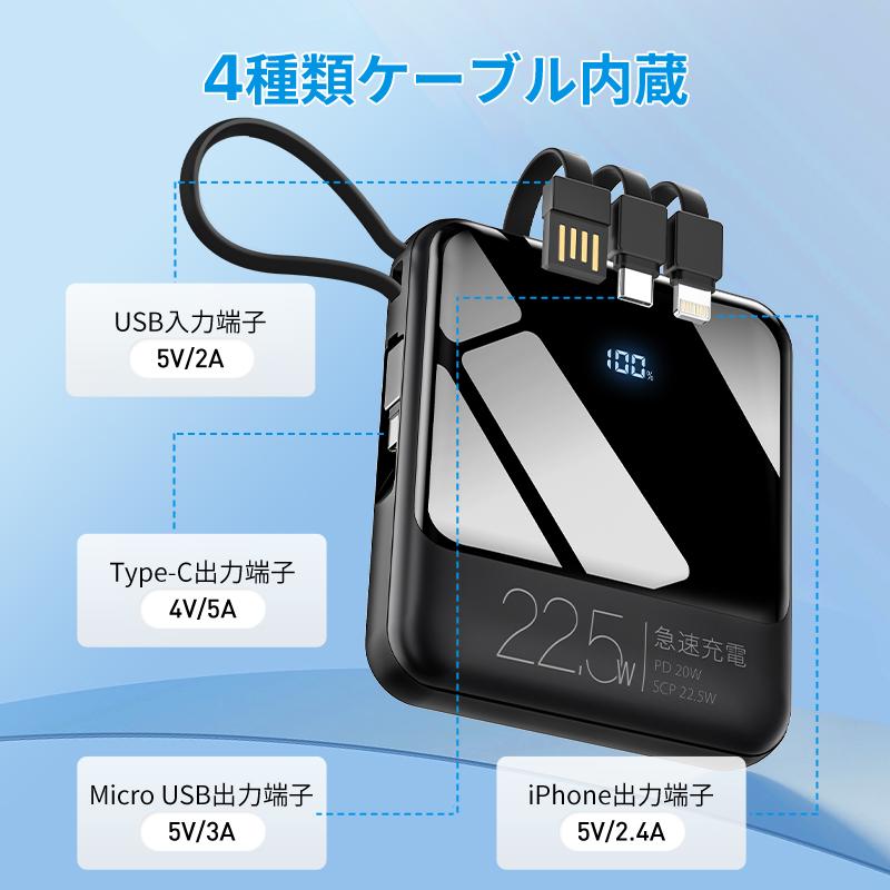 最新型 モバイルバッテリー 20000mAh 大容量 小型 198g軽量 新生活 応援 5台同時充電 22.5W快速充電 懐中電灯付き 機内持ち iPhone/Android各種対応｜yumenomori｜13