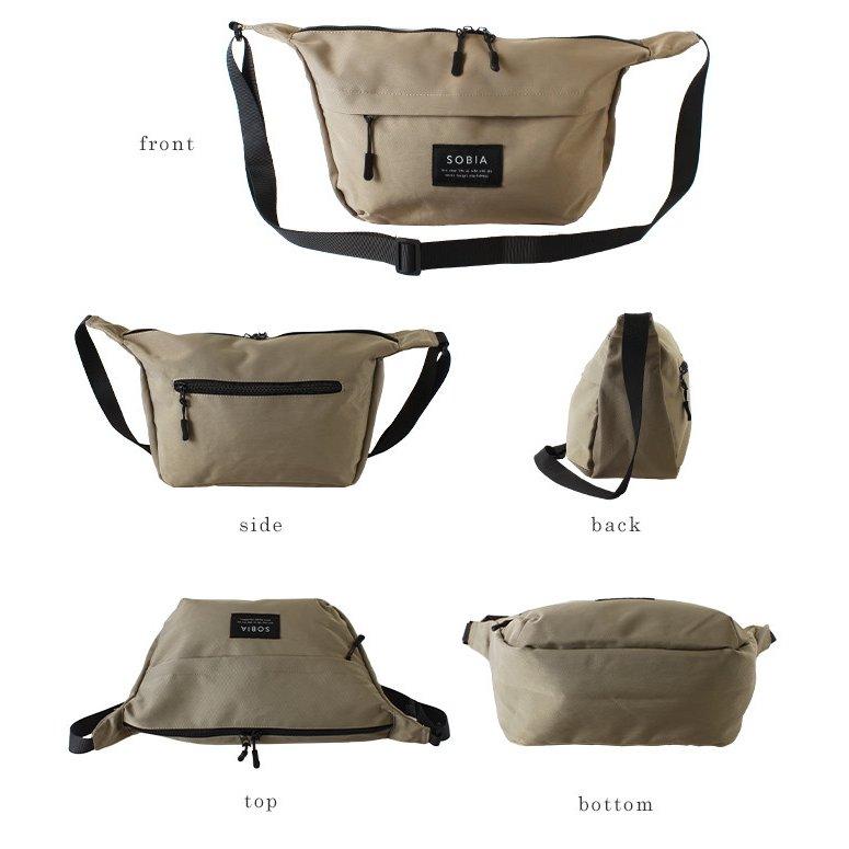 シンプルなデザイン軽量はっ水舟形ショルダーバッグ(ラベンダー