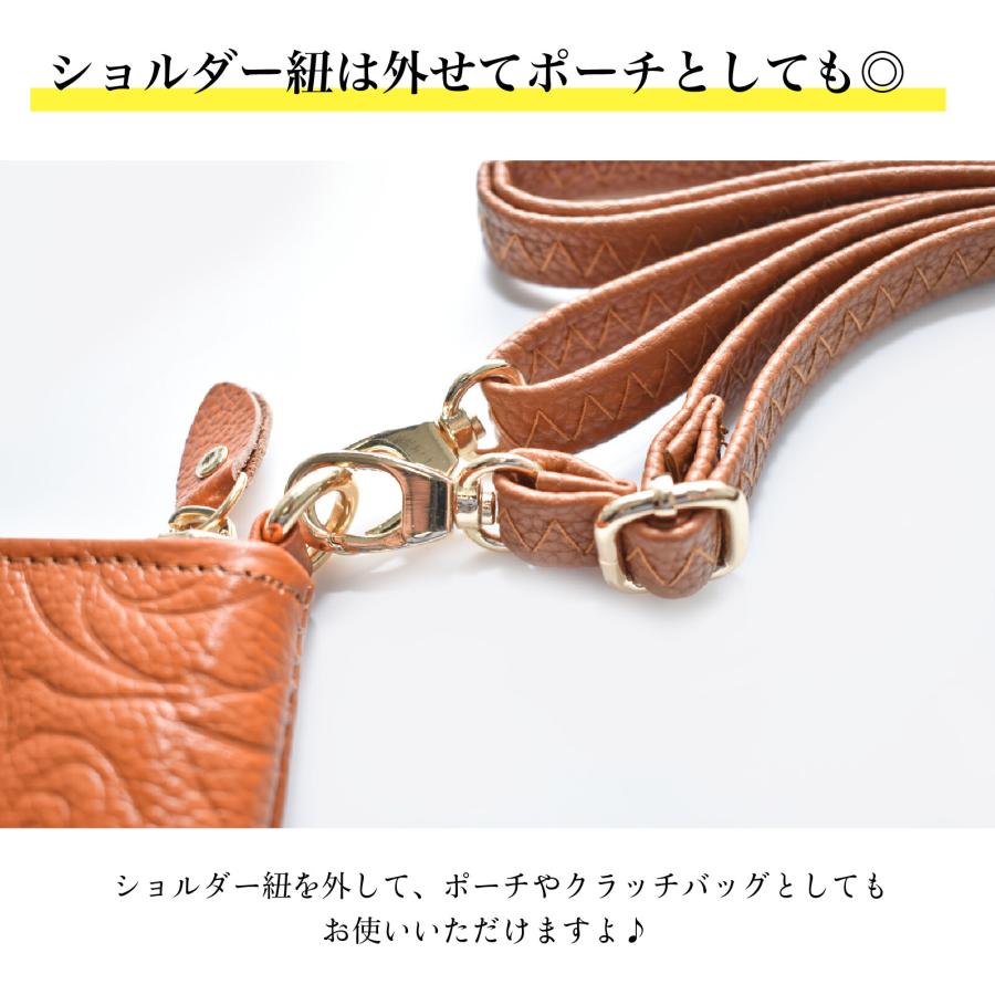 牛革バラ型押しおしゃれな軽量2WAYミニショルダーバッグ（ネイビー 