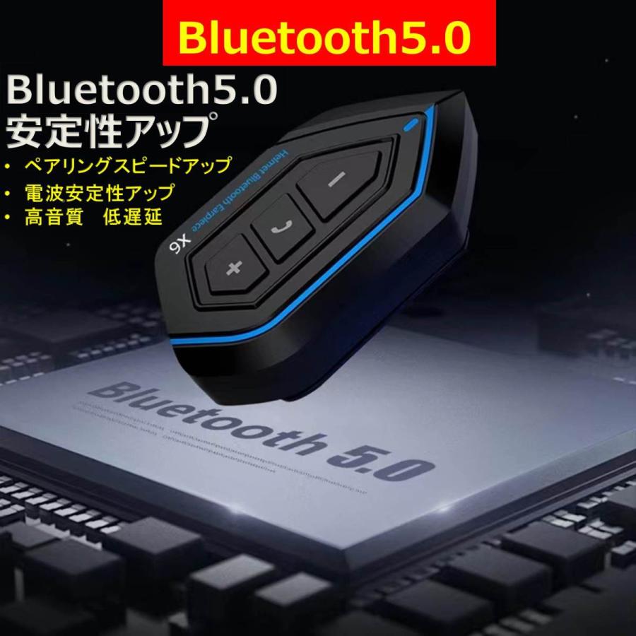 バイク インカム X6 Bluetooth5.0 ヘッドセット 高音質 IP67防水 操作