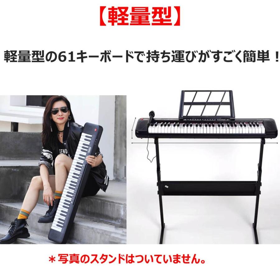 電子キーボード 61鍵盤 日本語表記 電池給電可能 200種類音色 電子キーボード 61鍵盤 日本語表記 電池給電可能 200種類音色