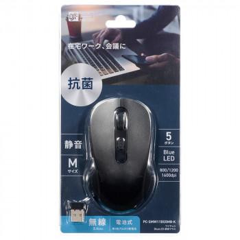 OHM 静音ワイヤレスマウス BlueLEDセンサー付 M ブラック PC-SMW11BS5MB-K｜yumeoffice｜02