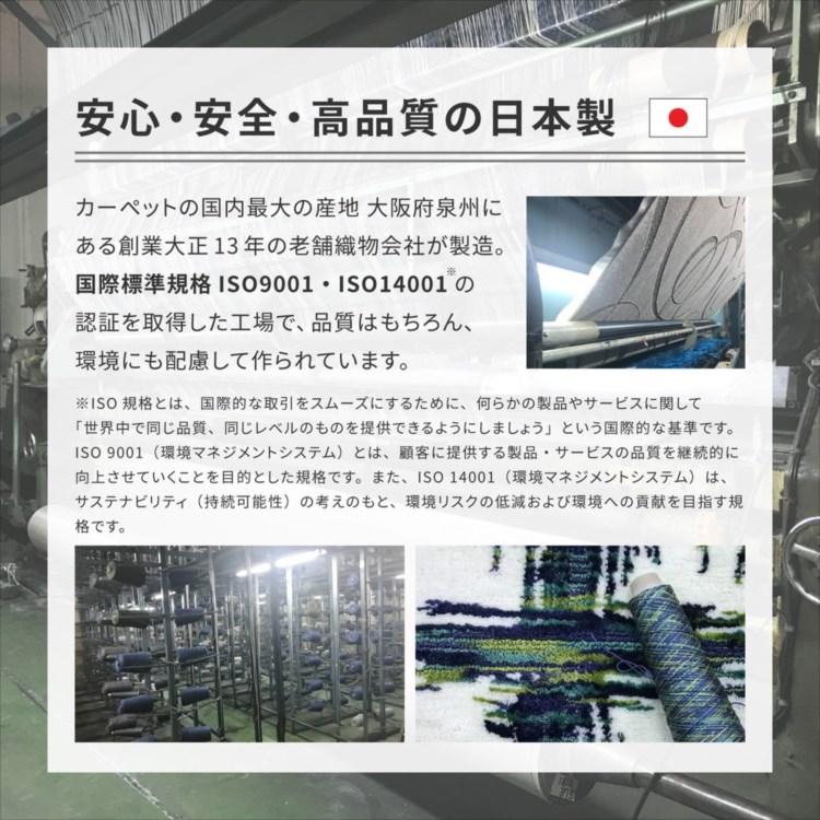 国産高機能ラグ ジャスト 約190×240cm 防ダニ 抗菌 防臭 抗ウイルス 消