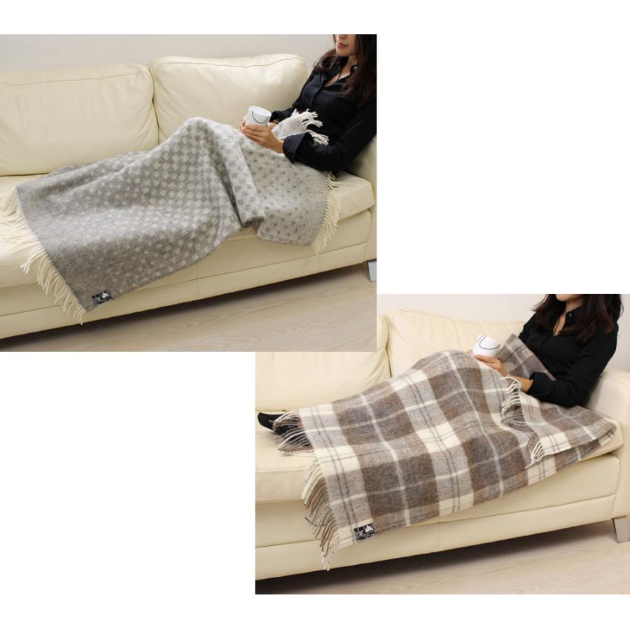 北欧雑貨 Silkeborg Uldspinderi ハーフケット (約85x130cm) 毛布