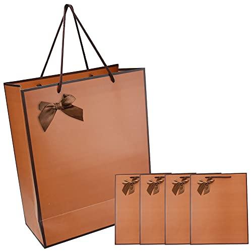 手提げ袋 ラッピング 紙袋 おしゃれ サブバッグ 厚手 可愛い 包装 プレゼント ギフトバック 5枚セット ブラウン Jhadfebd お宝発見隊トレジャーファンタジー 通販 Yahoo ショッピング