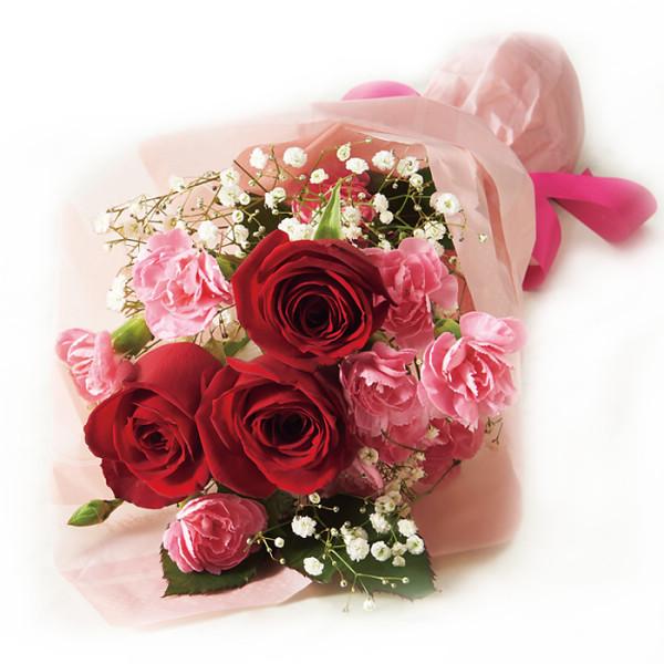 母の日 バラとスプレーカーネーションの花束 贈り物 ギフト 2024 送料無料｜yumerca｜04
