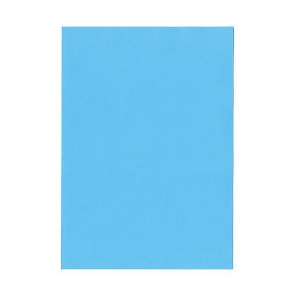 まとめ）北越コーポレーション 紀州の色上質A4T目 薄口 ブルー 1冊(500