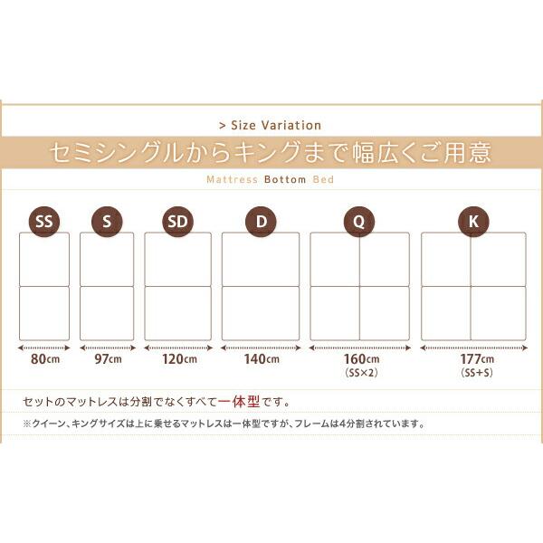 搬入・組立・簡単 選べる7つの寝心地 すのこ構造 脚付きマットレス ボトムベッド 専用別売品(脚) 8本入り 脚8cm｜yumerca｜11