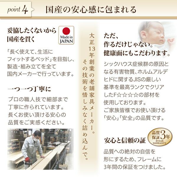 通常納期 組立設置付 壁付できる棚コンセント付国産ファミリー収納ベッド Kirchen キルヒェン スタンダードポケットコイルマットレス付き A+Bタイプ ワイドK240(SD×2)