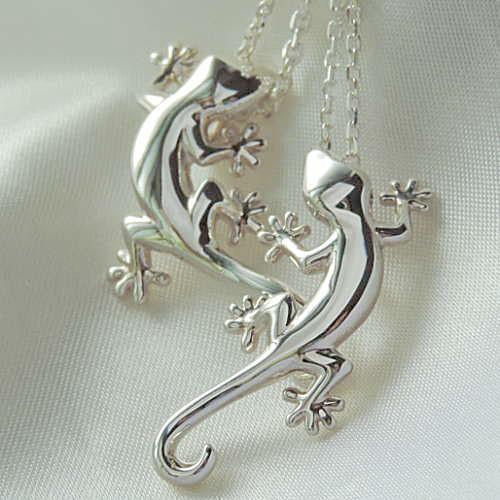 ヤモリペアペンダント ヤモリペアネックレス ペアネックレス ヤモリペンダント ヤモリネックレス Silver925 Blue-Cat 日本製 送料無料_3