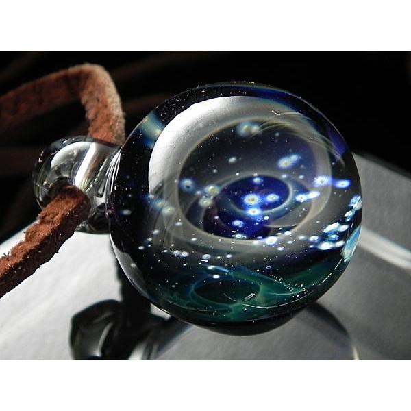 1点物、ガラスネックレス 銀河 メンズネックレス ガラス